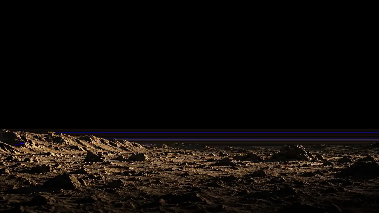 Moonlike landscape foreground for the I.V.O Lens experience