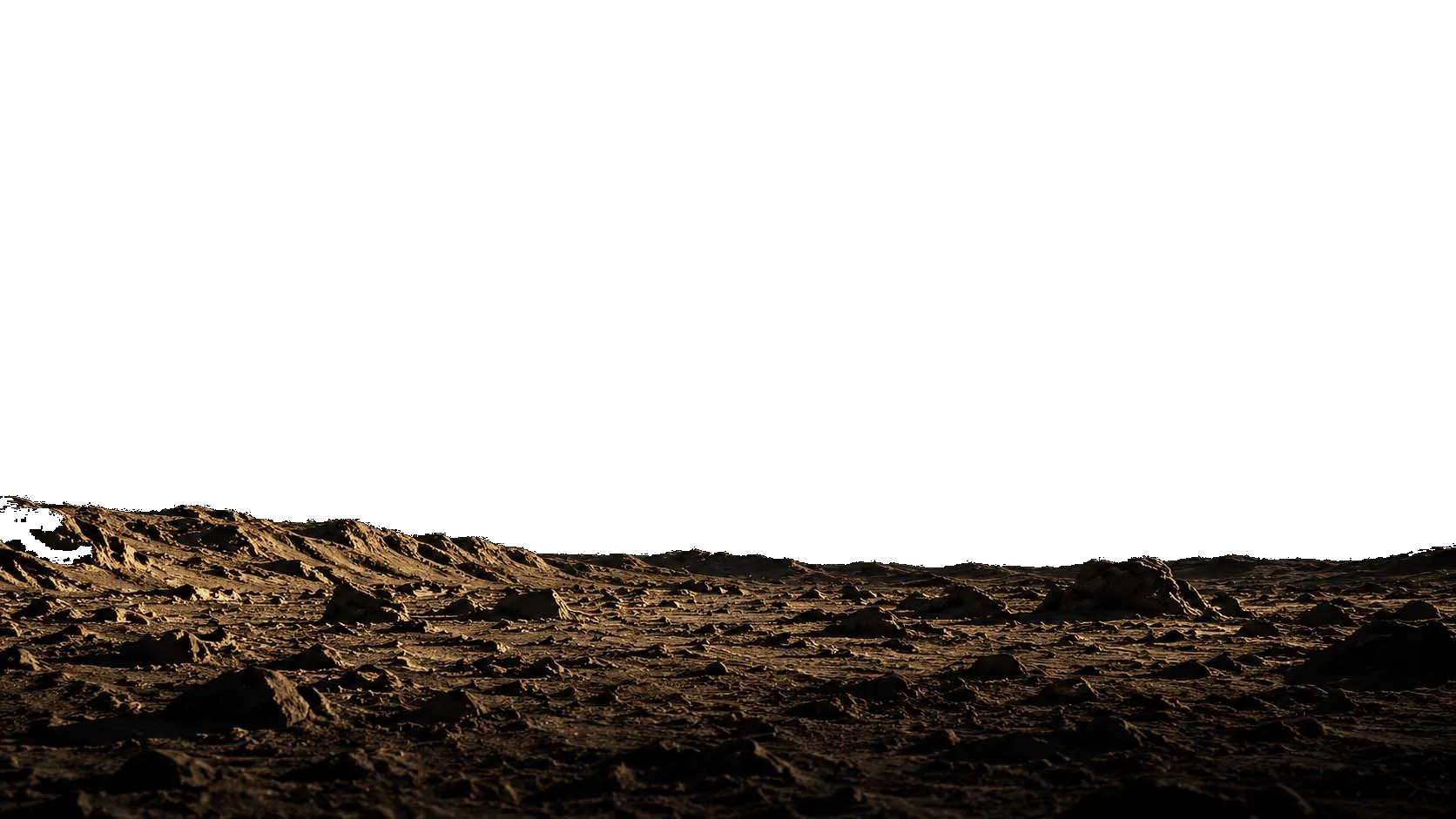 Moonlike landscape foreground for the I.V.O Lens experience
